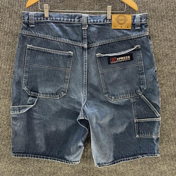 Vintage Brooklyn Xpress Shorts Mens 40 Jorts Dark Wash Denim Y2K‎ Grunge Skate - Picture 1 of 8